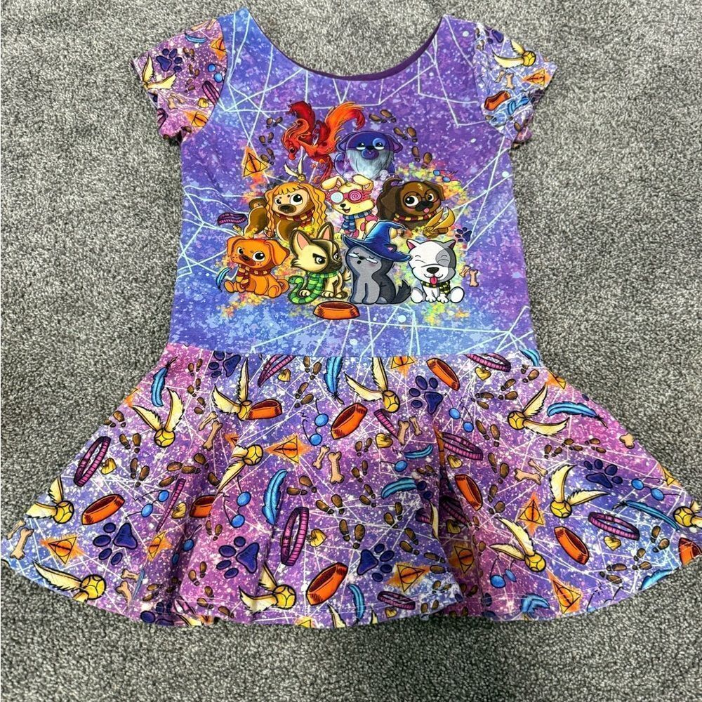 Custom Made Harry Potter Dog Theme Peplum Top Sz 6-7